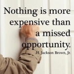 H. Jackson Brown Jr: "NOTHING IS MORE EXPENSIVE THAN A MISSED OPPORTUNITY"