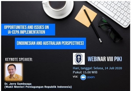 Webinar PIKI Bahas IA CEPA, Wamendag Jerry Sambuaga: “Bea Masuk Produk Produk Indonesia ke Australia Jadi 0 Persen, Ini Sebuah Prestasi”