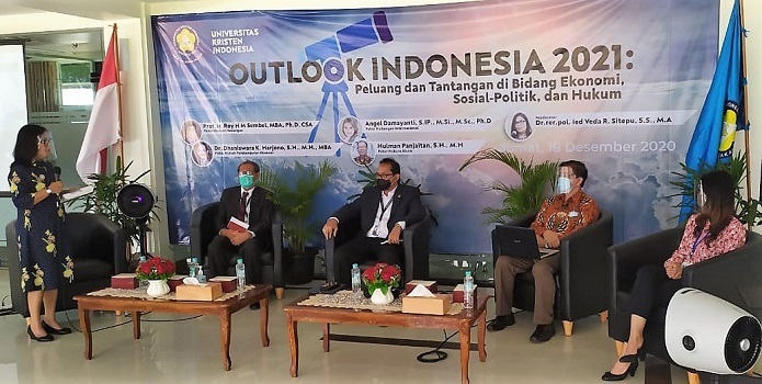 UKI Gelar Diskusi Outlook Indonesia 2021, Peluangan dan Tantangan Ditengah Pandemi Covid