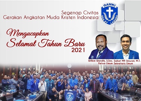 Pesan Ketum DPP GAMKI Willem Wandik, SSos Hadapi Tantangan Tahun 2021