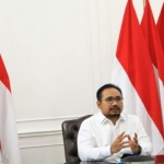 Menteri Agama Yaqut Cholil Qoumas menyampaikan sambutan dalam Sidang Sinode Am ke-25 Gereja Toraja, Senin (18/10/2021)